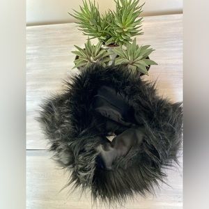 Vintage Danier Black Faux Fur Infinity Neck Scarf.